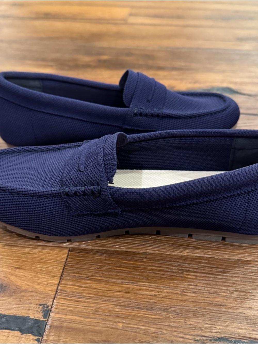 Women's Navy Slip-On Loafers - Casual Everyday Flats - Picture 6 of 9
